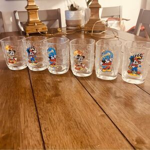 Disney Mouse set of 6  glasses s collection 2000 millenial Mc Donald